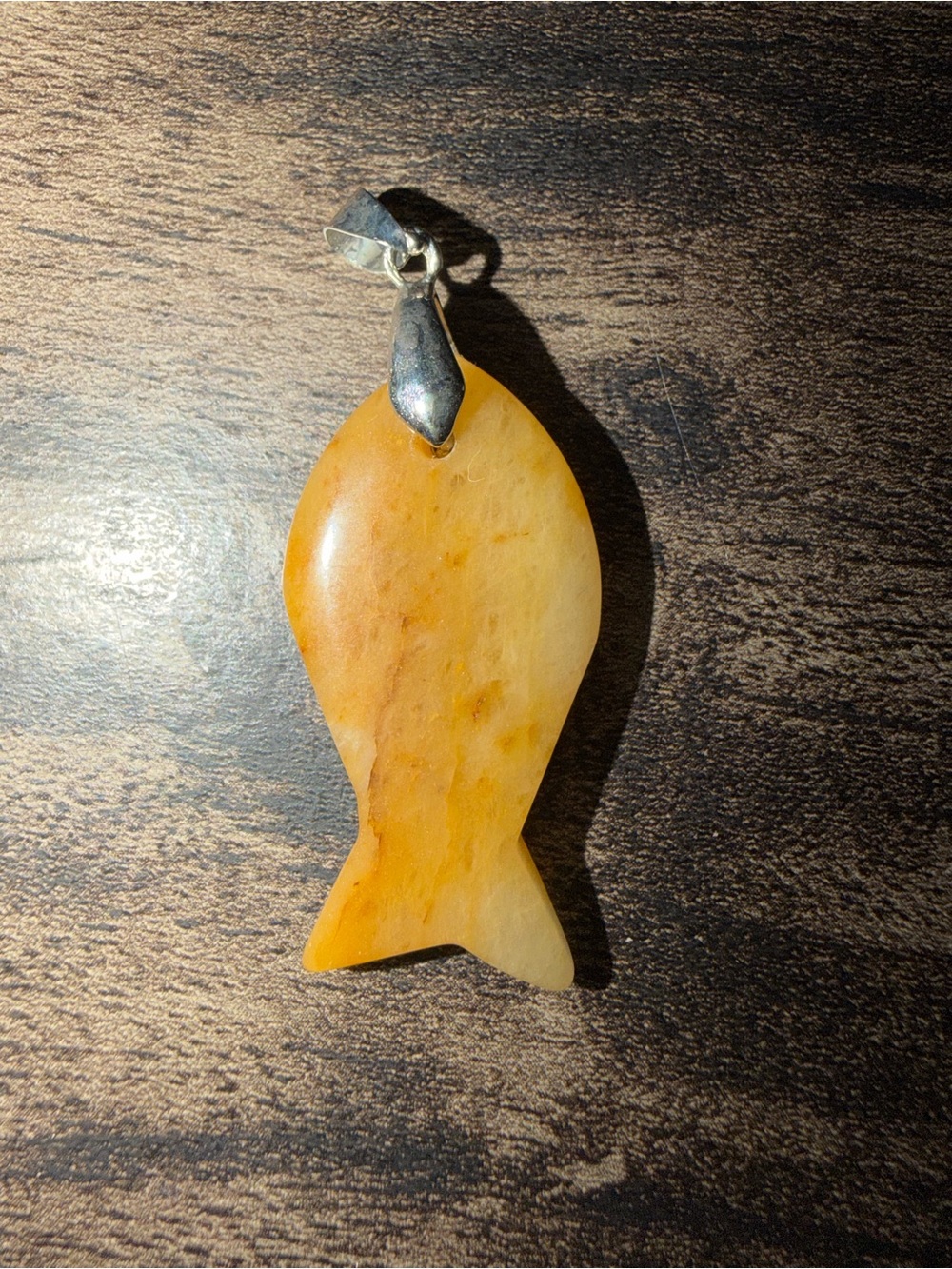 Carved Golden Healer Fish Pendant..